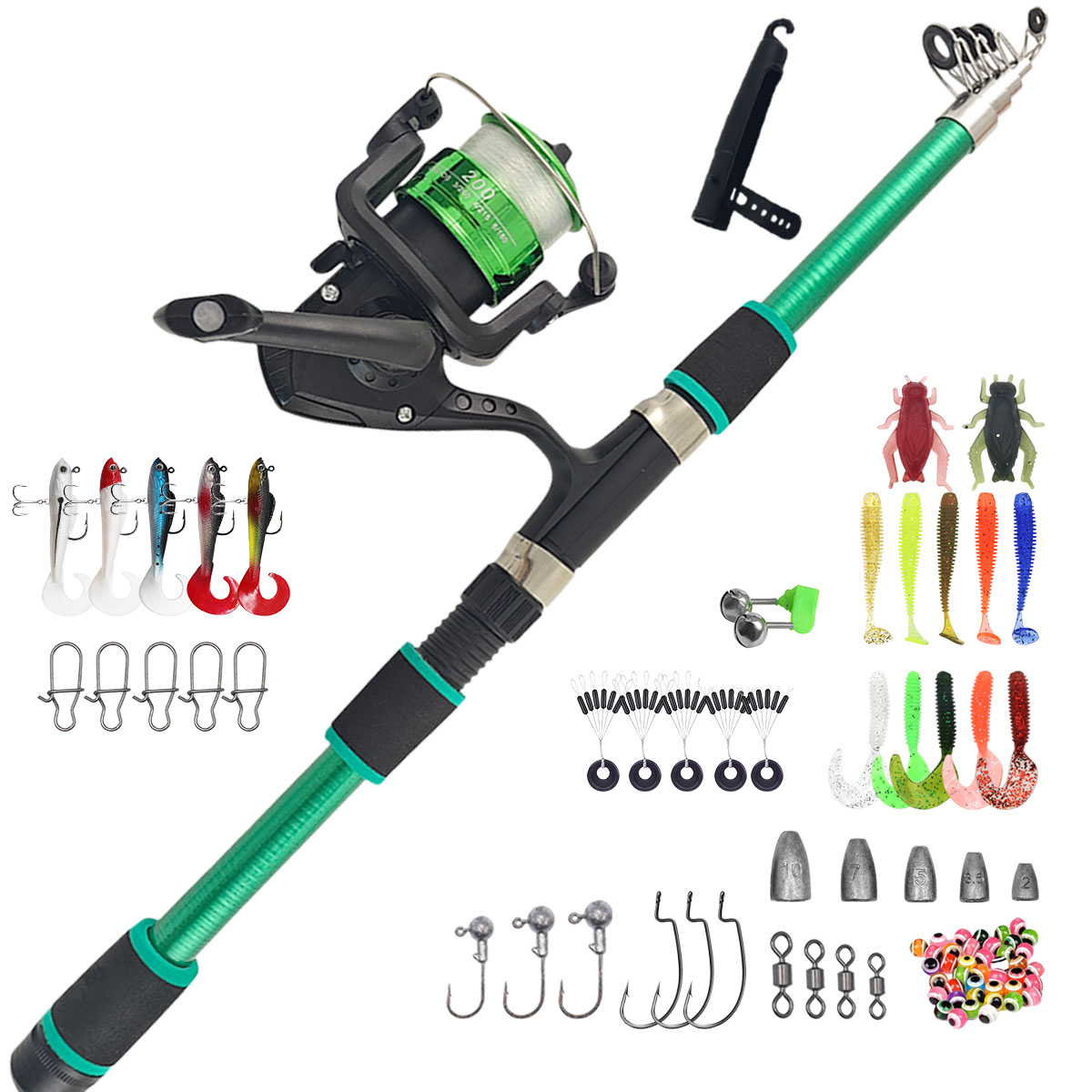 Portable Telescopic Fishing Ro - Spincast Reel review and price