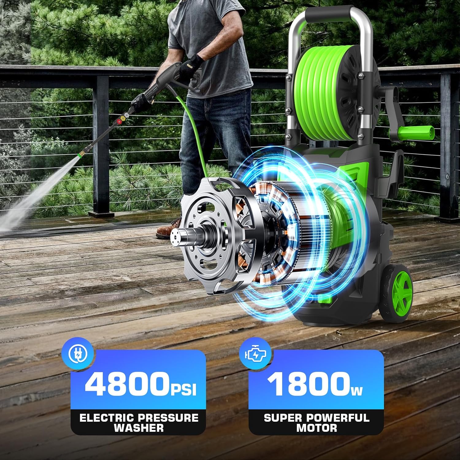 4800PSI Electric Pressure Wash - Electric Reel review and price