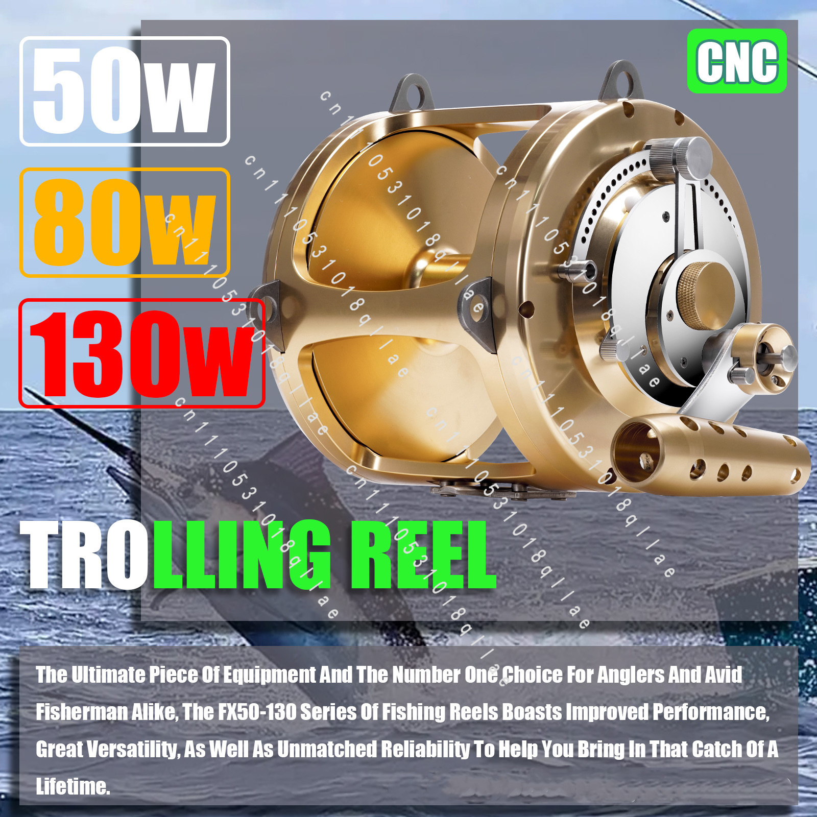 130WOcean Saltwater 2 Speed Tu - Trolling Reel review and price